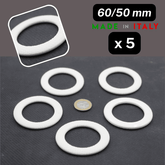 5 Circle Rings Nylon Buckles 60/50mm in White - ACCESSOIRES LEDUC BV